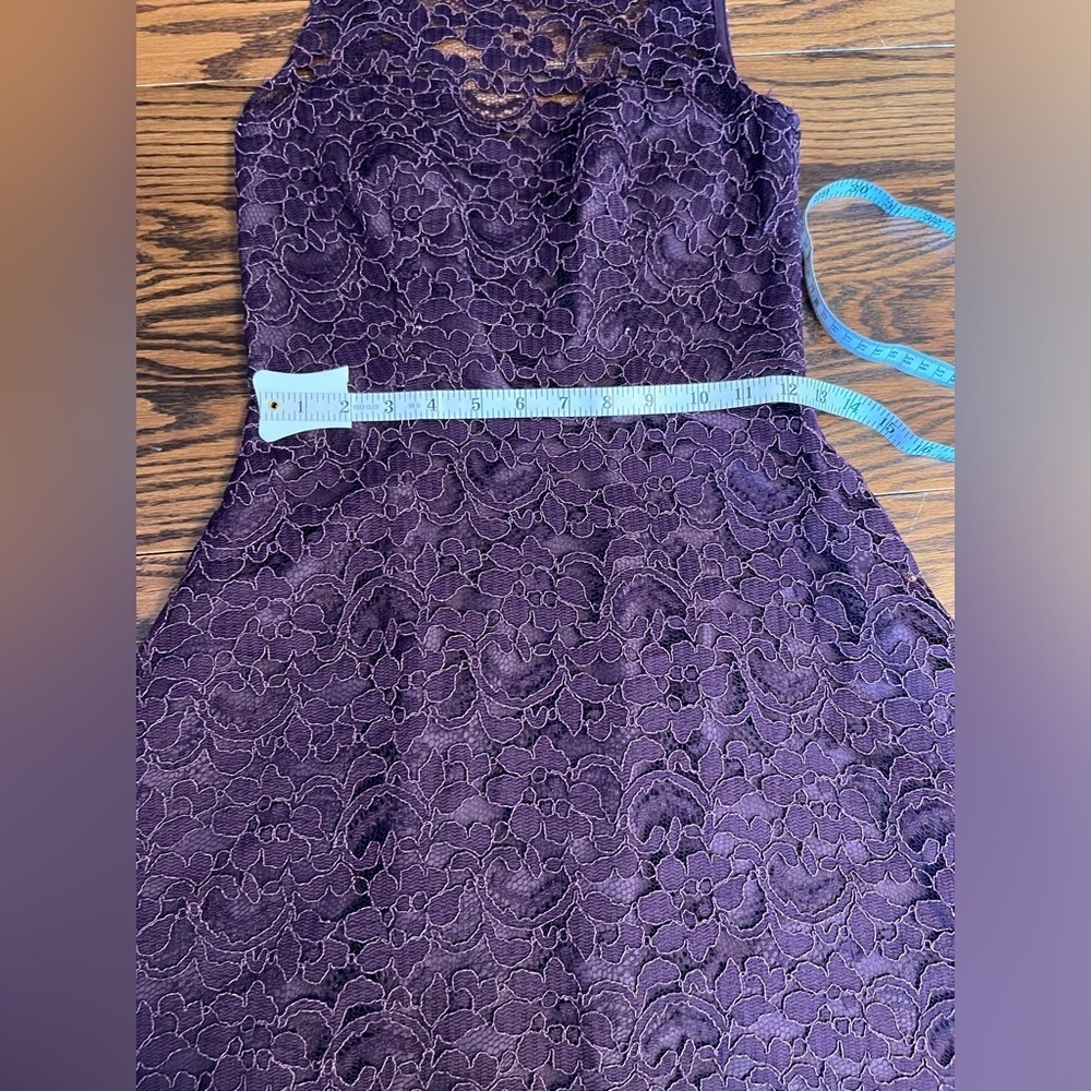 David’s bridal elegant purple lace a line dress - Picture 6 of 6